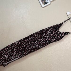 Floral Black and Pink Maxi Dress